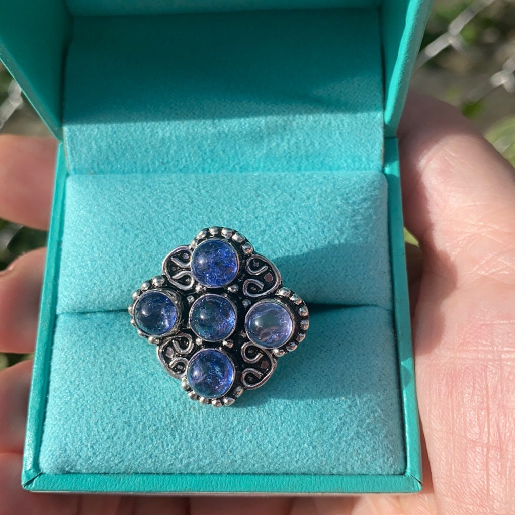 Genuine Sapphire Sterling Silver Handcrafted Ring Size 7 54$
